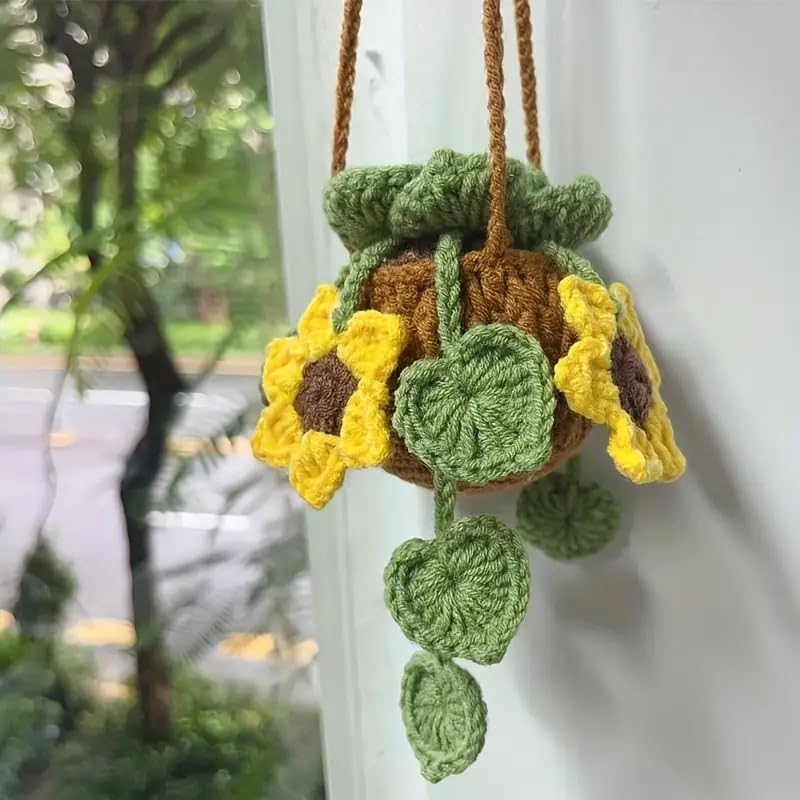 Amazon.co.jp: かわいいかぎ針編みのカーミラーハンギングアクセサリー